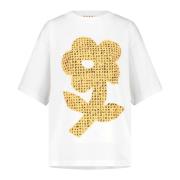 Marni T-shirt med blommönster White, Dam