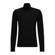 Hugo Boss Slim Fit Ull Turtlenecktröja Black, Herr