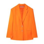 Stella McCartney Orange Jacka med Vattenfallsknappar Orange, Dam