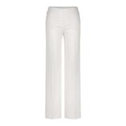 Marc Cain Bekväma Jersey High-Waist Breda Ben Byxor White, Dam