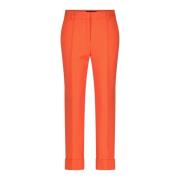 Marc Cain High-Waist Byxor med Raka Ben Orange, Dam