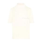 Maison Margiela Handskriftsprint Turtleneck T-shirts och Polos White, ...
