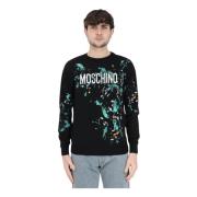 Moschino Herrtröja med målad effekt Black, Herr