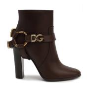 Dolce & Gabbana Bruna Läder Ankelboots för Kvinnor Brown, Dam