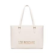 Love Moschino Stilren och praktisk axelväska White, Dam