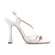 Casadei Geraldine glänsande klacksandaler White, Dam