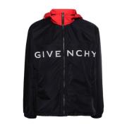 Givenchy Blå Logo Print Huva Jacka Blue, Herr