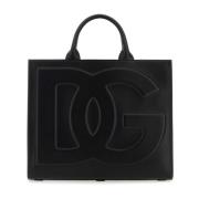 Dolce & Gabbana Svart läder DG Daily shoppingväska Black, Dam