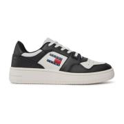 Tommy Jeans Låga Retro Lädersneakers Black, Dam