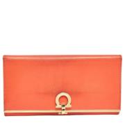 Salvatore Ferragamo Pre-owned Pre-owned Laeder plnbcker Orange, Dam