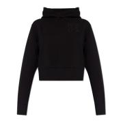 Palm Angels Hoodie med logotyp Black, Dam