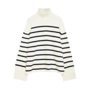 Anine Bing Courtney Sweater - Striper White, Dam