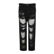 Darkpark Straight Jeans Black, Dam