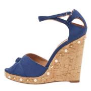 Aquazzura Pre-owned Pre-owned Tyg sandaler Blue, Dam