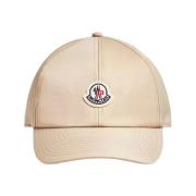 Moncler Stilig Satin Baseballkeps Beige, Dam