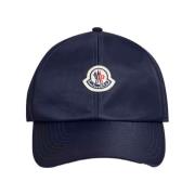 Moncler Stilig Satin Baseballkeps Blue, Dam