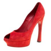 Yves Saint Laurent Vintage Pre-owned Mocka klackskor Red, Dam