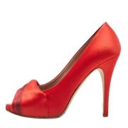 Valentino Vintage Pre-owned Satin klackskor Red, Dam