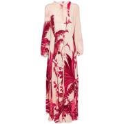 F.r.s For Restless Sleepers Silkesklänning med Blommigt Tryck Pink, Da...