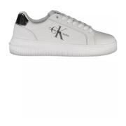 Calvin Klein Vit Polyester Sneaker med Kontrasterande Detaljer White, ...