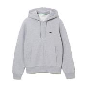 Lacoste Herrhoodie med dragkedja och hög krage Gray, Herr