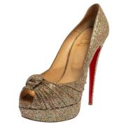 Christian Louboutin Pre-owned Pre-owned Tyg klackskor Gray, Dam