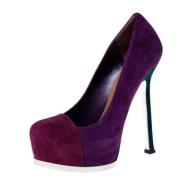 Yves Saint Laurent Vintage Pre-owned Mocka klackskor Purple, Dam