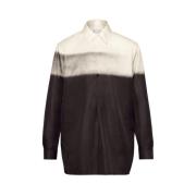 Maison Margiela Svart/vit Trompe l`oeil Pinstripe Skjorta Black, Dam