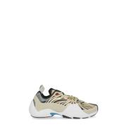 Lanvin Svarta och gyllene tech-material sneakers Beige, Herr