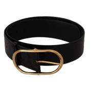 Dolce & Gabbana Präglat läderbälte med guldtonad metallspänne Black, D...