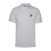 Fred Perry Vit bomull T-shirt med logobrodyr White, Herr