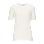 Jil Sander Bomull Rund Hals T-Shirt White, Dam