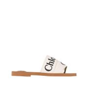 Chloé Woody Flat Mules White, Dam