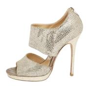 Jimmy Choo Pre-owned Pre-owned Tyg sandaler Gray, Dam