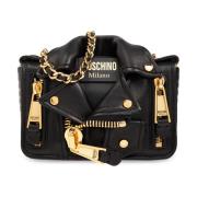 Moschino Läder axelväska Black, Dam