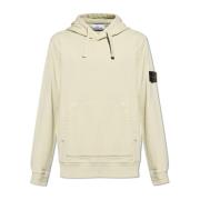 Stone Island Hoodie med logotyp Green, Herr