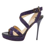 Jimmy Choo Pre-owned Pre-owned Tyg sandaler Purple, Dam