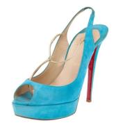 Christian Louboutin Pre-owned Pre-owned Mocka sandaler Blue, Dam