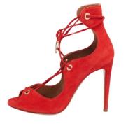 Aquazzura Pre-owned Pre-owned Mocka sandaler Red, Dam