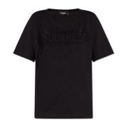 Dsquared2 T-shirt med logotyp Black, Dam