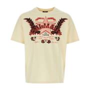 Balmain Krämig Bomull T-Shirt - Klassisk Modell Beige, Herr