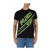 Plein Sport Svart Tryckt T-Shirt Black, Herr