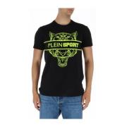 Plein Sport Svart Tryck Kortärmad T-shirt Black, Herr