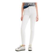 Desigual Vita Jeans med Dragkedja och Knappstängning White, Dam