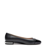 Stuart Weitzman Pärldekorerad Ballett Flat Black, Dam