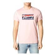 Tommy Jeans Herr Rosa Tryck T-shirt Pink, Herr