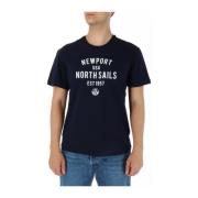 North Sails Blå Kortärmad T-shirt - 100% Bomull Blue, Herr