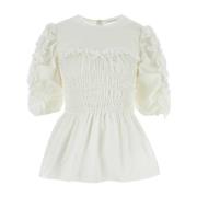 Cecilie Bahnsen Vit Virtue Top White, Dam