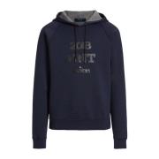 Kiton Blå Sweatshirt med Dragsko Huva Blue, Herr