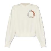 Moncler Sweatshirt med logotyp Beige, Dam